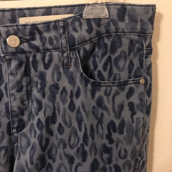 Anthropologie Pilcro Blue Leopard Skinny Jeans - Picture 5 of 5